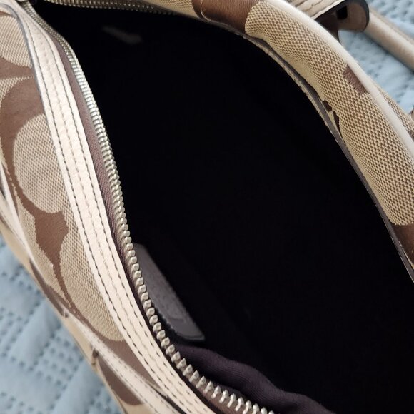 Vintage Coach handbag off white, brown/tauoe - Picture 11 of 13